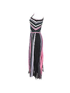 Missoni Missoni Striped Lurex Knit One Shoulder Maxi Dress in Multicolor Rayon (view 2)