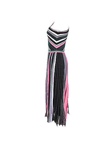 Missoni Missoni Striped Lurex Knit One Shoulder Maxi Dress in Multicolor Rayon (view 2)