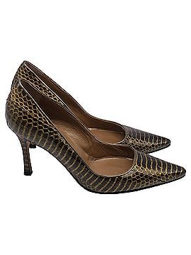 Manolo Blahnik Manolo Blahnik Python Pumps in Animal Print Leather (view 1)