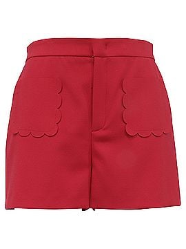 Kea and Joby Red Valentino Scallop Mini Shorts in Red Polyester (view 1)
