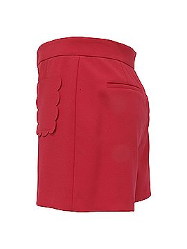 Kea and Joby Red Valentino Scallop Mini Shorts in Red Polyester (view 2)