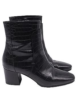Givenchy Givenchy Crocodile Stamped Ankle Boots in Black Leather (view 1)