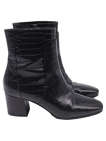 Givenchy Givenchy Crocodile Stamped Ankle Boots in Black Leather (view 1)