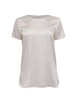 Max Mara Max Mara Leisure Cortona T-Shirt in Off-White Silk Satin (view 1)