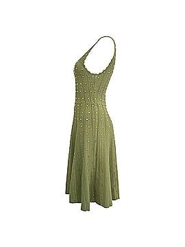 Sandro Sandro Avah Scalloped Embellished Ribbed-knit Mini Dress in Olive Polyamide (view 2)