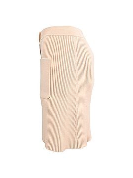 Maje  Maje Ribbed-Knit Mini Skirt in Beige Viscose (view 2)