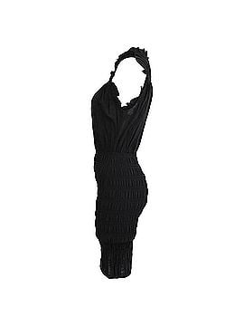Maje  Maje Mock Neck Shirred Mini Dress in Black Viscose (view 2)