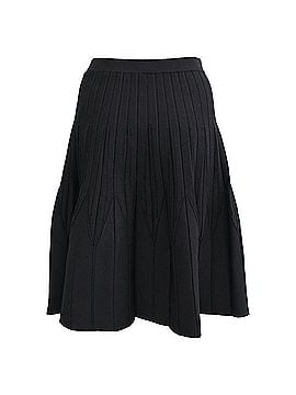 Sandro Sandro Ribbed-Knit Flared Midi Skirt in Black Viscose (view 1)