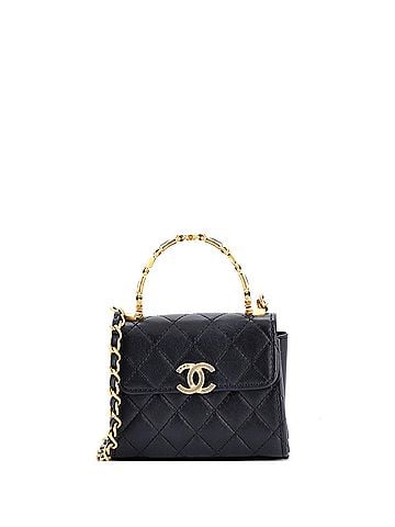 Chanel Coco Enamel Top Handle Flap Bag Quilted Lambskin Small (view 1)