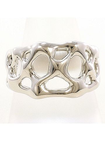 Unbranded 18K (18-karat white gold) ring, total weight 12.9g, like new. (view 1)
