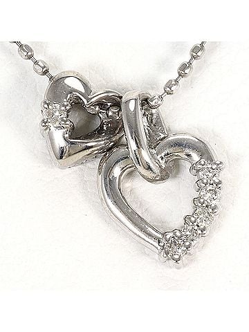 Unbranded 18K (18-karat white gold) necklace with 0.03ct and 0.01ct diamonds. Total weight 2.4g. 40cm length. Like new condition. (view 1)