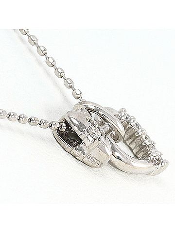 Unbranded 18K (18-karat white gold) necklace with 0.03ct and 0.01ct diamonds. Total weight 2.4g. 40cm length. Like new condition. (view 2)