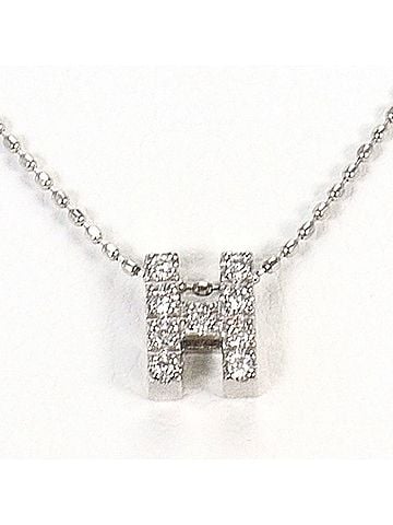 Unbranded 18K (18-karat white gold) necklace with 0.06ct diamond, total weight 1.9g, 40cm length, like new condition. (view 1)