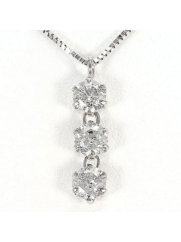 Unbranded 18K (18-karat white gold) necklace with 0.5ct diamond, total weight 1.3g, 40cm length, like new condition. (view 1)