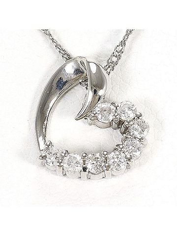 Unbranded PT850 Platinum / PT900 Necklace with 0.18ct Diamond, Total Weight 2.6g, 42cm, Like New Condition. (view 1)
