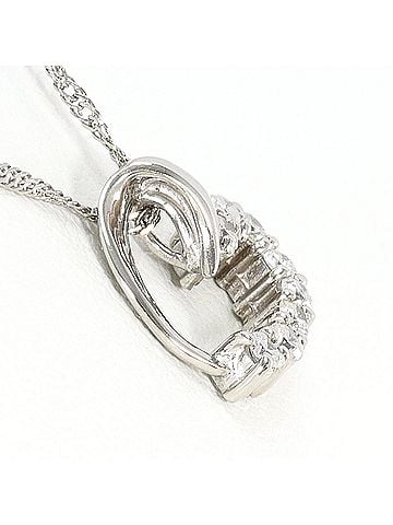 Unbranded PT850 Platinum / PT900 Necklace with 0.18ct Diamond, Total Weight 2.6g, 42cm, Like New Condition. (view 2)