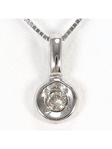 Unbranded K14 14K WG White Gold Necklace with 0.05ct Diamond, Total Weight 1.3g, 40cm, Like New Condition (view 1)