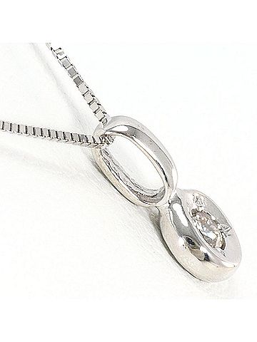 Unbranded K14 14K WG White Gold Necklace with 0.05ct Diamond, Total Weight 1.3g, 40cm, Like New Condition (view 2)
