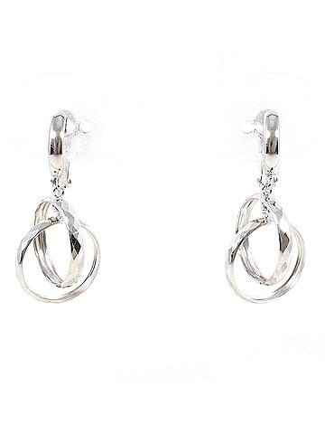Unbranded K14 14K WG White Gold Earrings, Total Weight 2.3g, Like New Jewelry (view 1)