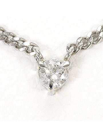 Unbranded PT Platinum Pm850 Necklace with Diamond (no carat marking), Total Weight 3.5g, 38cm, Like New Condition. (view 1)
