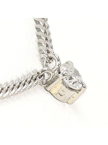 Unbranded PT Platinum Pm850 Necklace with Diamond (no carat marking), Total Weight 3.5g, 38cm, Like New Condition. (view 2)