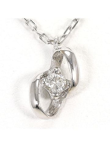 Unbranded K10 10K WG White Gold Necklace with 0.05ct Diamond, Total Weight 0.8g, 40cm, Like New Condition (view 1)