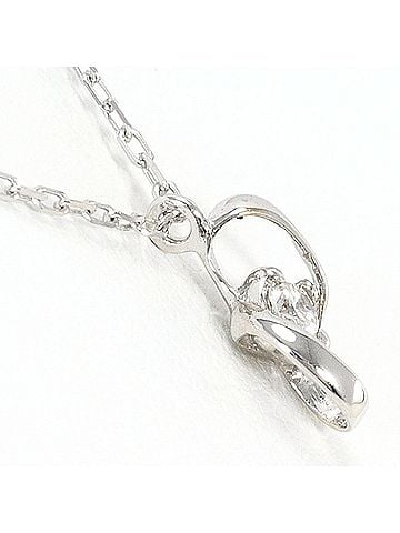 Unbranded K10 10K WG White Gold Necklace with 0.05ct Diamond, Total Weight 0.8g, 40cm, Like New Condition (view 2)
