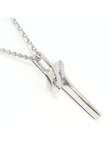 Unbranded K10 10K WG White Gold Necklace with Diamond (no carat marking), Total Weight 1.9g, 40cm, Like New Condition. (view 2)