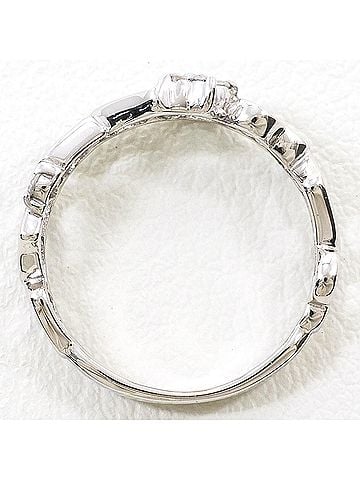 Unbranded K14 14K WG White Gold Ring with Diamond (no carat marking), Total Weight 1.1g, Like New Condition. (view 2)