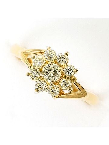 Unbranded 18K (18-karat) yellow gold ring with a 0.30ct diamond. Total weight 2.1g. Like new condition. (view 1)