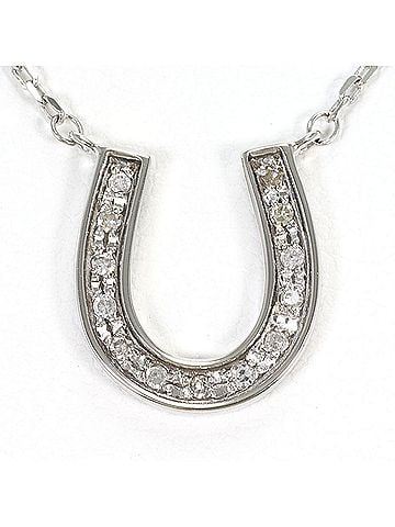 Unbranded K14 14K WG White Gold Necklace with Diamond (no carat marking), Total Weight 2.3g, 41cm, Like New Condition. (view 1)