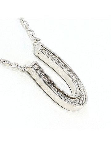 Unbranded K14 14K WG White Gold Necklace with Diamond (no carat marking), Total Weight 2.3g, 41cm, Like New Condition. (view 2)