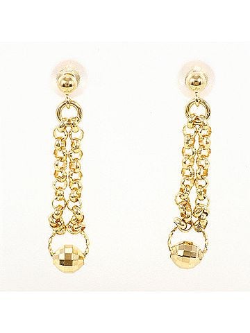 Unbranded 18K (18-karat) yellow gold earrings, total weight 1.5g, like new. (view 1)