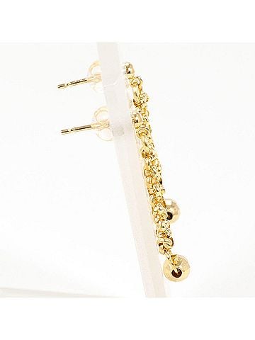 Unbranded 18K (18-karat) yellow gold earrings, total weight 1.5g, like new. (view 2)