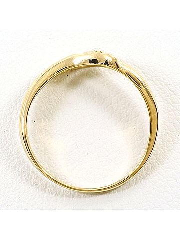 Unbranded 18K (18-karat) yellow gold ring with a 0.03ct diamond, total weight 2.3g, like new. (view 2)