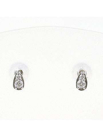 Unbranded PT900 Platinum Earrings with 0.05ct Diamonds, Total Weight 0.5g, Like New Condition. (view 1)