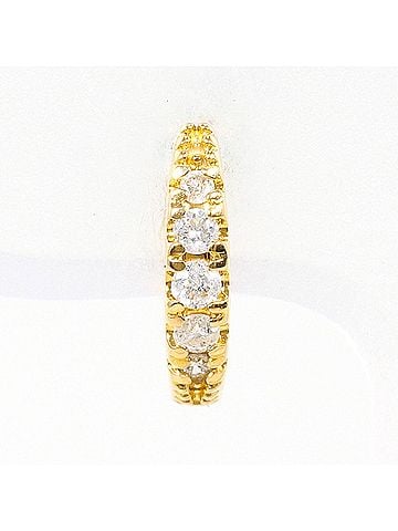 Unbranded 18K (18-karat) Yellow Gold Earring (Single Earring) with 0.06ct Diamond, Total Weight 0.5g, Like New Condition. (view 1)