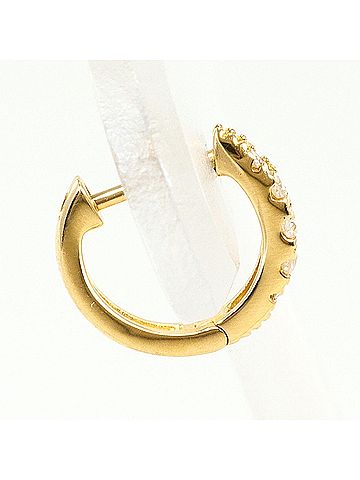 Unbranded 18K (18-karat) Yellow Gold Earring (Single Earring) with 0.06ct Diamond, Total Weight 0.5g, Like New Condition. (view 2)