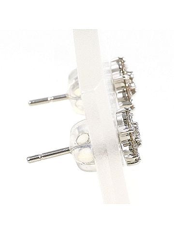 Unbranded PT900 Platinum Earrings with 0.15 ct Diamonds, Total Weight 1.2g, Like New Condition. (view 2)