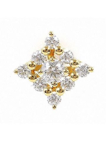 Unbranded 18K (18-karat) Yellow Gold Earring (Single Earring) with 0.30ct Diamond, Total Weight 0.7g, Like New Condition. (view 1)