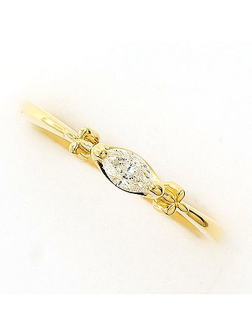 Unbranded 18K (18-karat) yellow gold ring with a 0.15ct diamond, total weight 1.6g, like new. (view 1)