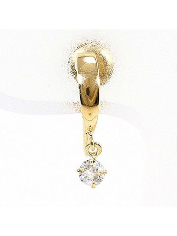 Unbranded 18K (18-karat) yellow gold earrings with 0.05ct diamonds, total weight 0.5g, like new. (view 1)