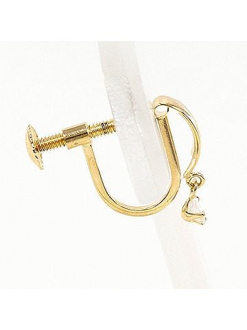 Unbranded 18K (18-karat) yellow gold earrings with 0.05ct diamonds, total weight 0.5g, like new. (view 2)