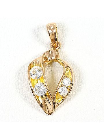 Unbranded K20 20K YG Yellow Gold Pendant Top with Zirconia, Total Weight 1.9g, Like New Condition (view 1)