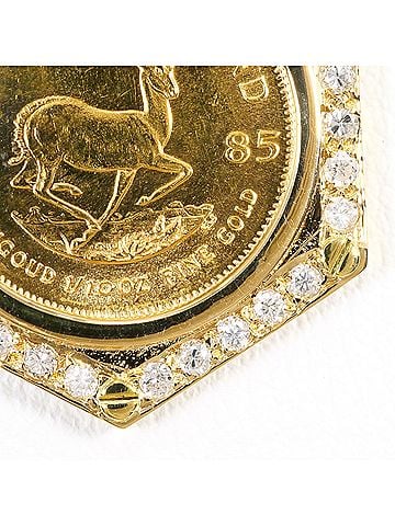 Unbranded K22 22K YG Yellow Gold 18K Pendant Top 1.10oz Diamond (no carat marking) with Certificate of Authenticity Total Weight 6.3g Jewelry (view 2)