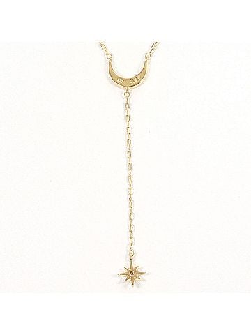 Unbranded K10 10K Gold Necklace with 0.01ct Diamond, Total Weight 0.9g, 42cm, Like New Condition (view 1)