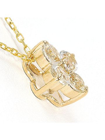 Unbranded K10 10K YG Yellow Gold Necklace with White Sapphire and Quartz, Total Weight 1.2g, 40cm, Like New Condition (view 2)