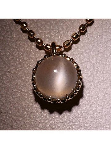Unbranded K10 10K YG Yellow Gold Necklace with Moonstone, Total Weight 1.1g, 40cm, Like New Condition (view 2)