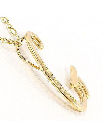 Unbranded 18K (18-karat) Yellow Gold Necklace with 0.01ct Diamond, Total Weight 1.3g, 40cm Length, Like New Condition. (view 2)