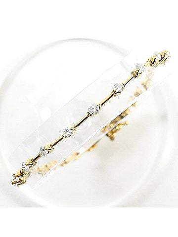 Unbranded 18K (18-karat) Yellow Gold Bracelet with 1.25ct Diamonds, Certificate of Authenticity, Total Weight 7.2g, 18.5cm, Like New Condition. (view 1)